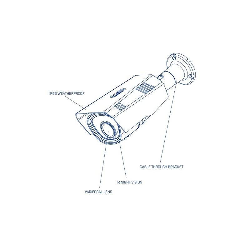 Flir  C234BC Outdoor 4-in-1 Security Bullet Camera, 720p MPX WDR Camera, 2.8-12mm, Manual Zoom, 115ft Night Vision, Works with AHD/CVI/TVI/CVBS/Lorex, Flir MPX DVR, White (Camera Only)