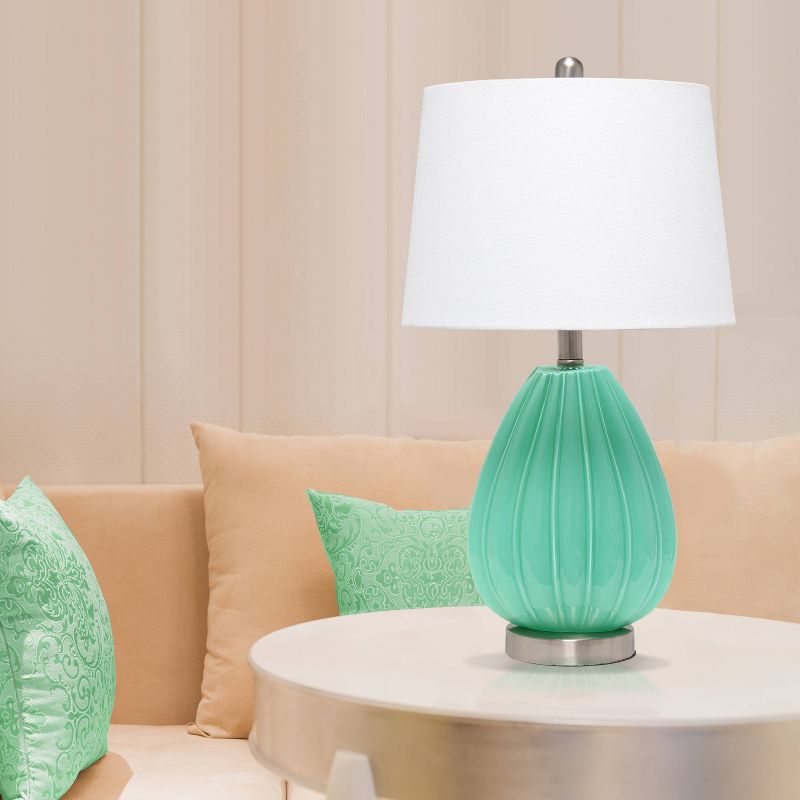 Pleated Table Lamp with Fabric Shade Seafoam - Lalia Home