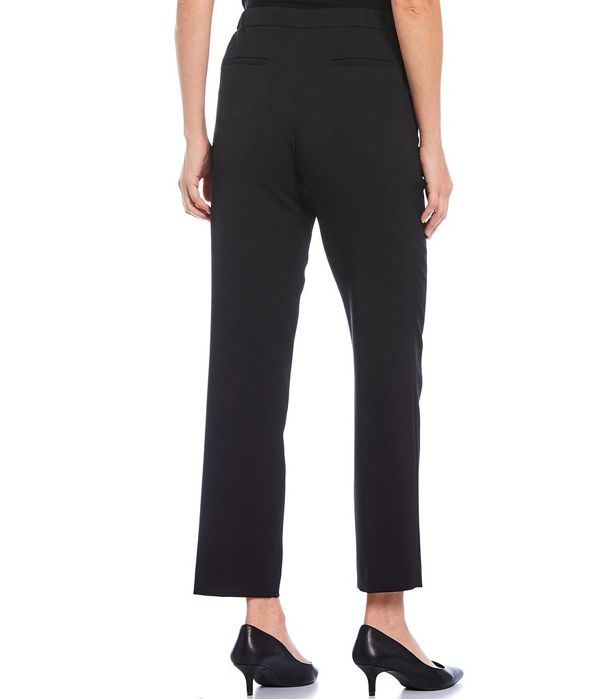 Kasper Stretch Crepe Elastic Back Flat Front Ankle Pants