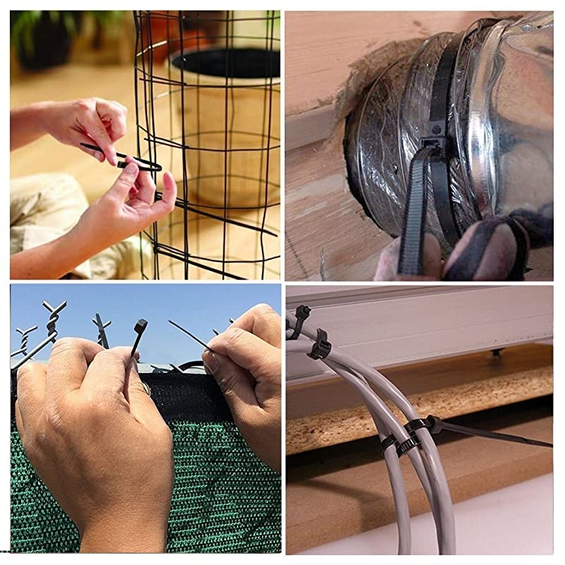 14 Inch Black Strong Cable Ties 100 Pack Upgrade Industrial UV Resistant Durable Life Zip Ties Heavy Duty Cable Management for Large Objects 50LBS Black Outdoor Use