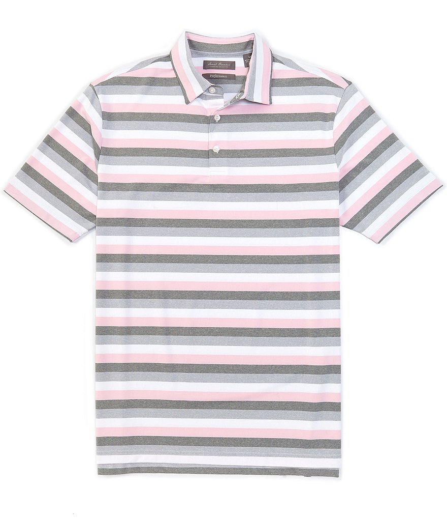 Cremieux Performance Stripe Short-Sleeve Polo Shirt