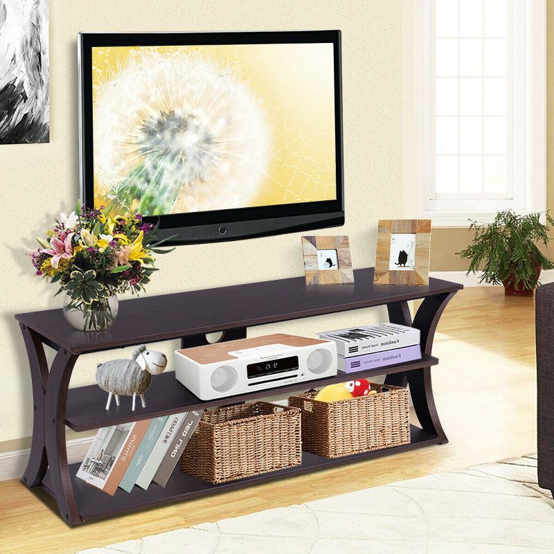 Costway 3-Tier TV Stand Entertainment Center Media Console Furniture Storage Cabinet
