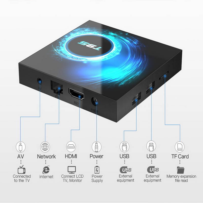T95 H616 Digital Set-Top Boxes Smart TV BOX Allwinner Android 10 Wifi BT Quadcore cortex-A53 H616 Dual frequency WIFI2.4G/5G Bluetooth(4GB+32GB)