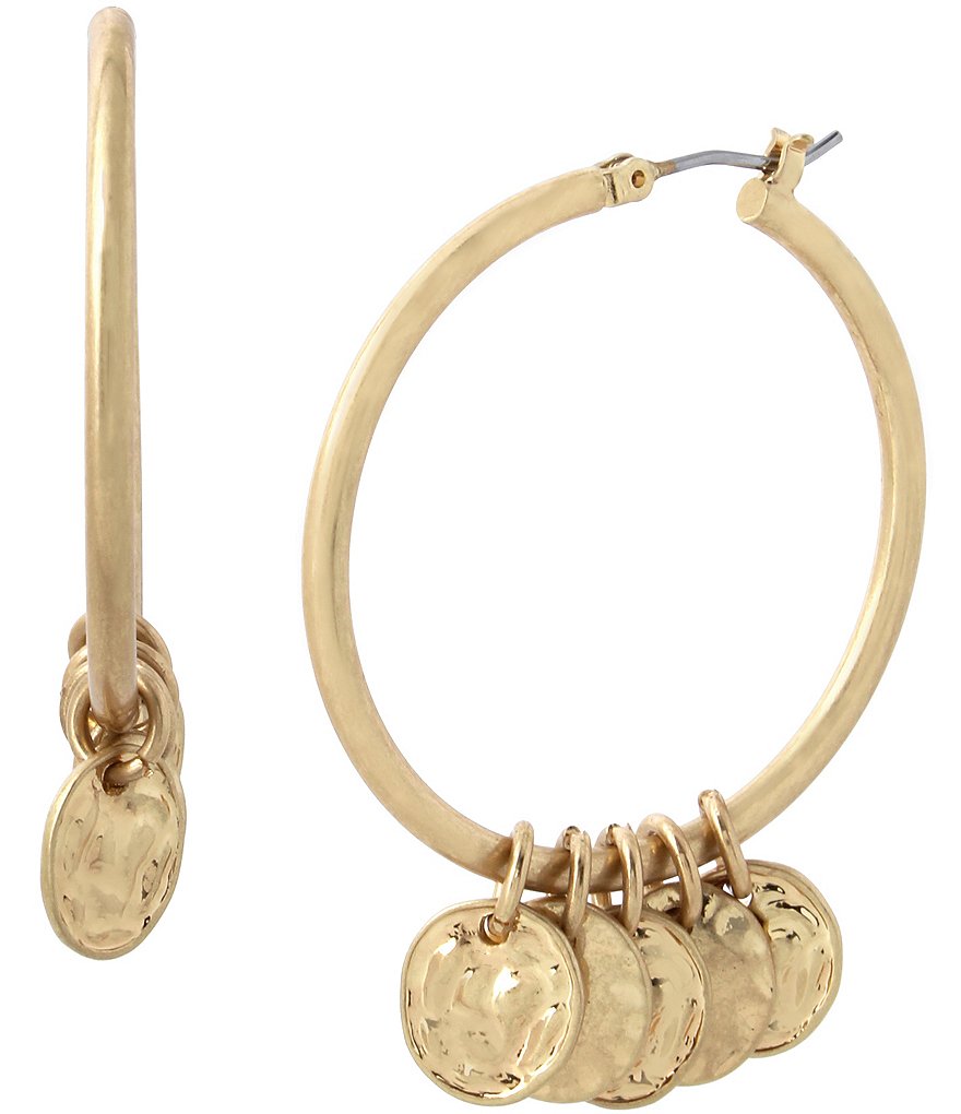 Robert Lee Morris Soho Shaky Coin Hoop Earrings