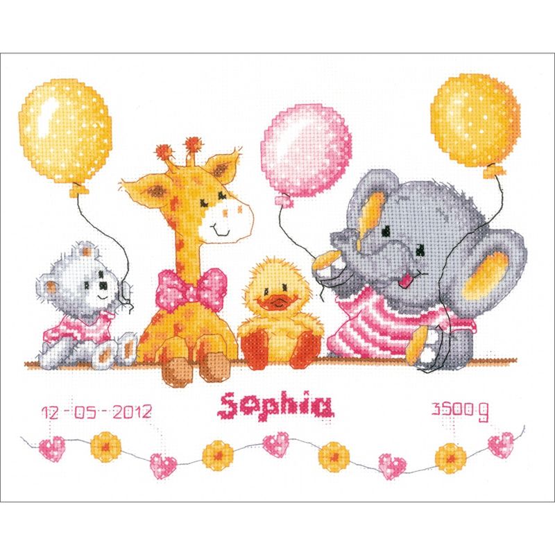 Vervaco Counted Cross Stitch Kit 10.75"X8.75"-Baby Shower Record On Aida (14 Count)