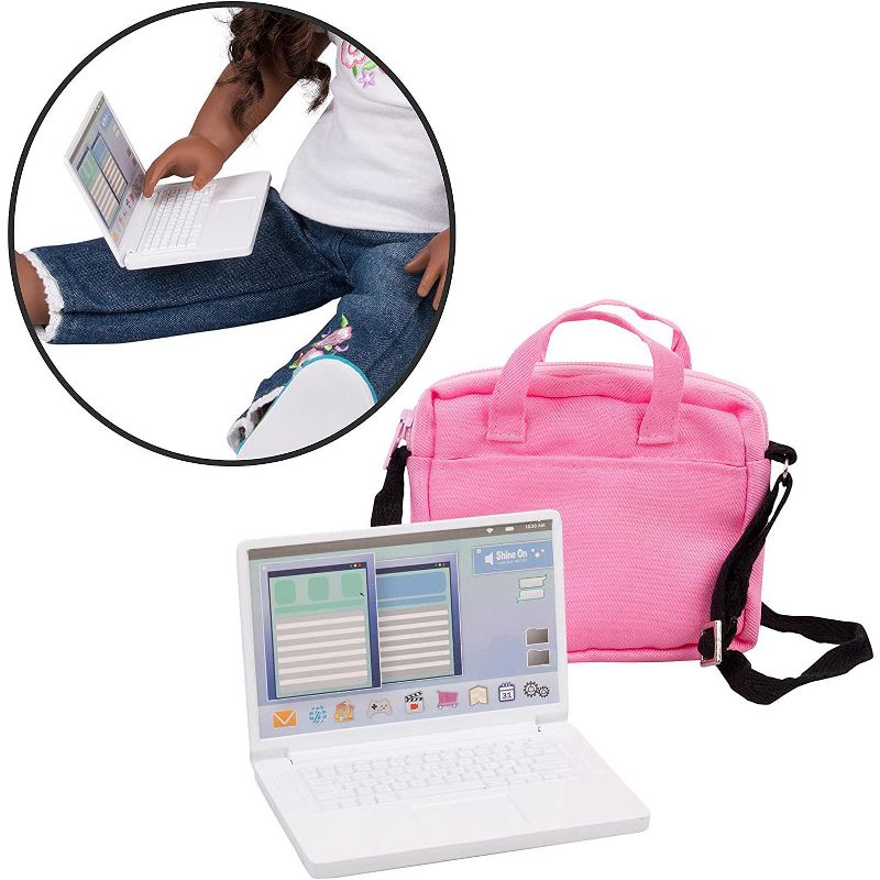 Dress Along Dolly Metal Laptop Computer with Carrying Bag for American Girl Doll
