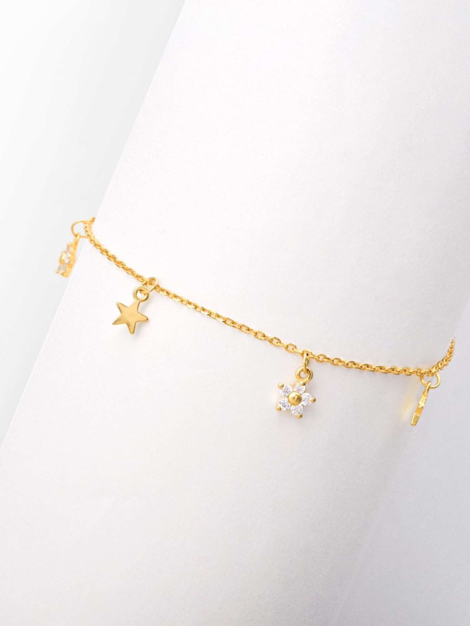 GIVA 925 Silver Golden Night Star Bracelet for Women & Girls