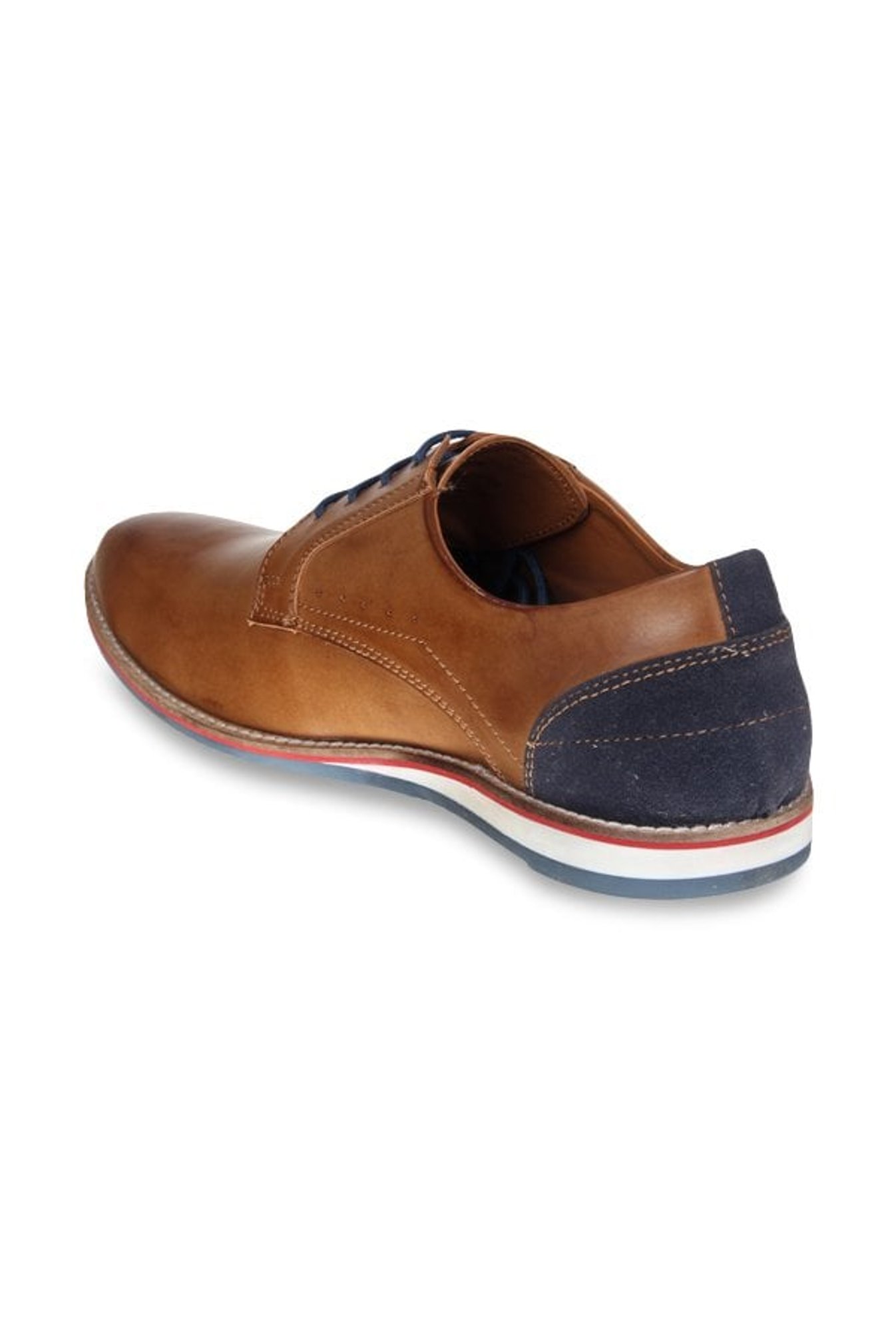 Duke Men's Dark Tan & Navy Derby Shoes