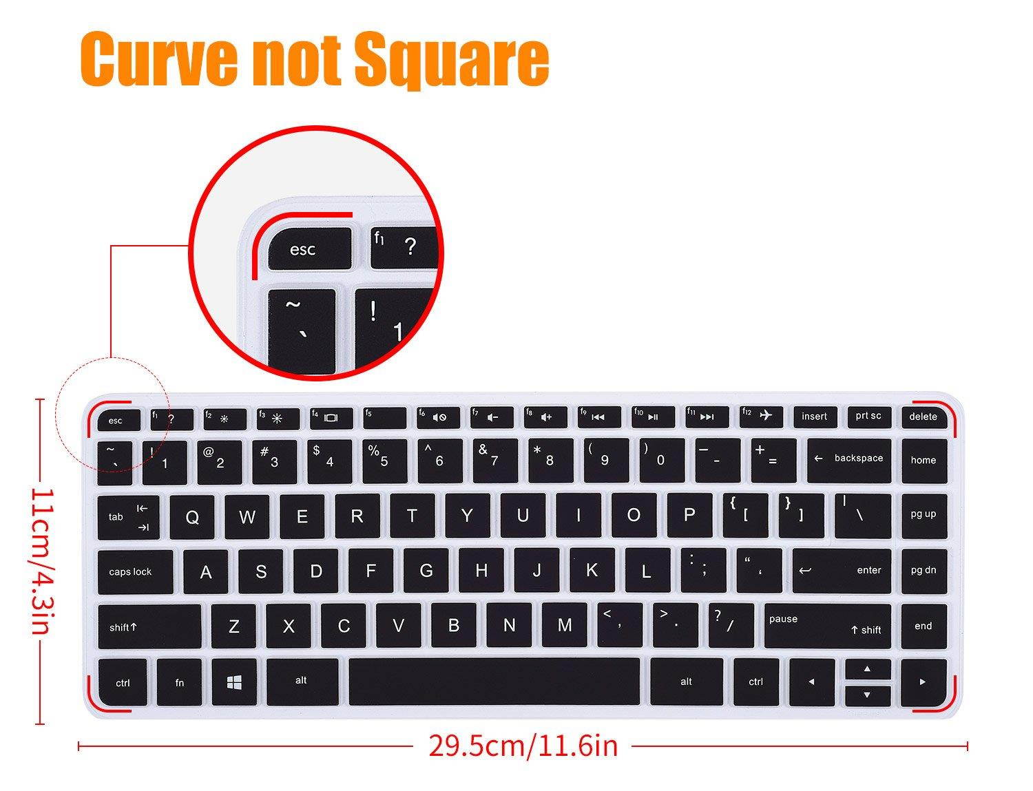 Keyboard Cover for HP Stream 14 Inch Laptop | HP Stream 14-ax Series | 14 inch HP Pavilion 14-ab 14-ac 14-ad 14-al 14-an Series Protective Skin, Black