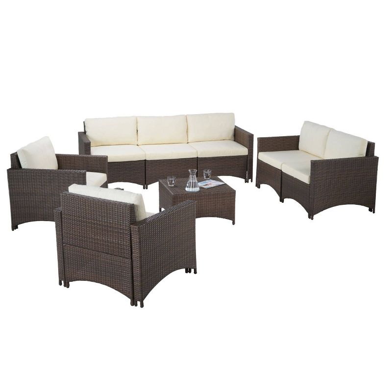 5pc Studio Shine Collection Patio Conversation Set with Loveseat, 2 Armchairs & Coffee Table - W Unlimited