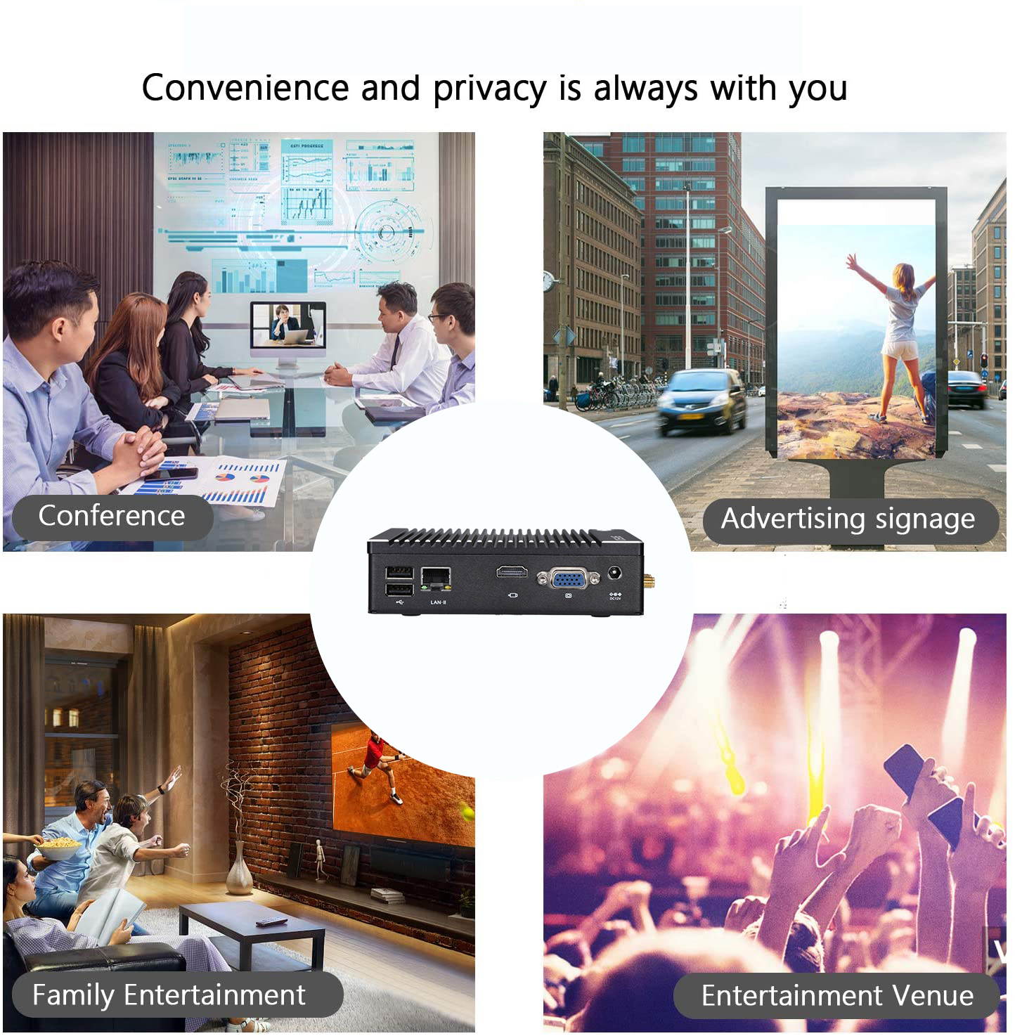 Mini Computer, Intel Celeron Dual-core N2840 2.16 GHz with Windows 10 Pro Licensed, Micro Desktop Computer,4GB RAM 64GB mSATA, WiFi,BT 4.0,Dual HD,Dual Gigabit Ethernet,Support Auto Power On