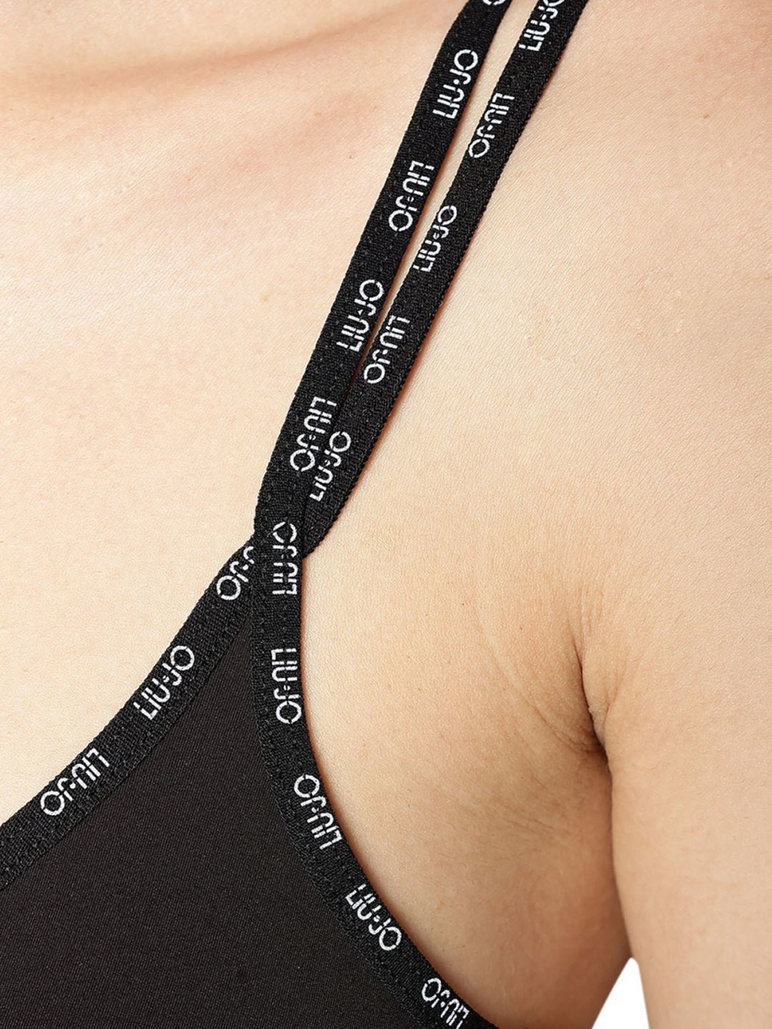 Liu Jo Nero Logo Non Wired Non Padded Sports Bra