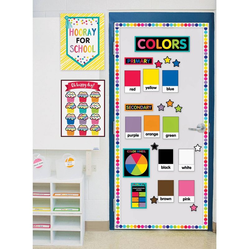 26pc Schoolgirl Style Just Teach Color Cards Mini Bulletin Board Set - Carson Dellosa