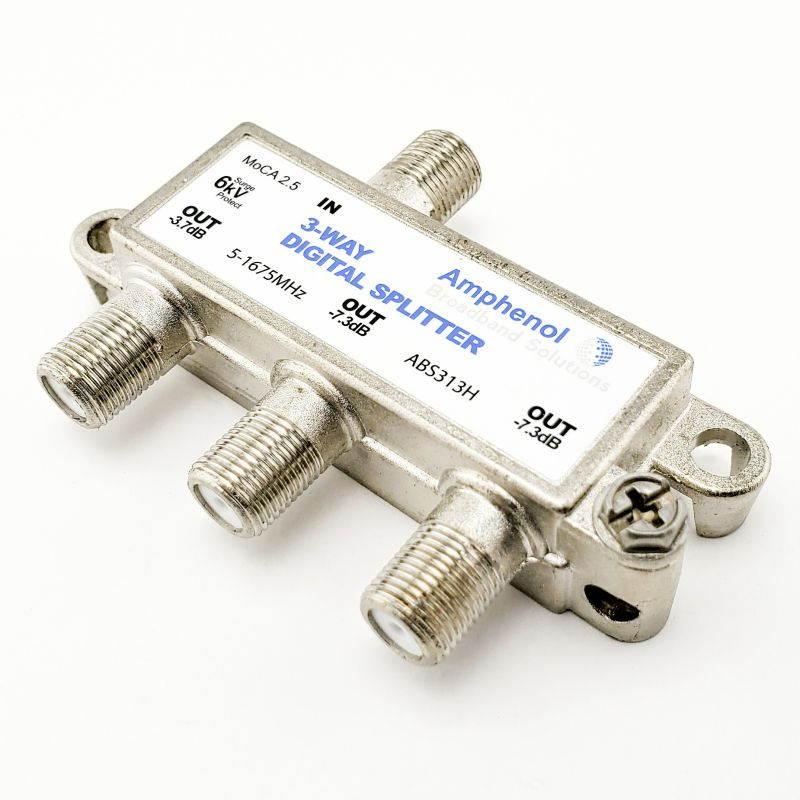 Amphenol 3-Way Digital Splitter MoCA 2.0 ABS313H