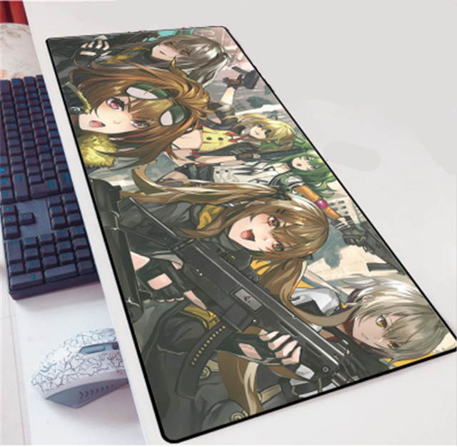 Girls Frontline Large Gaming Mouse Pad Extended Anti-slip Mousepad Durable Rubber Desk Pad  with Lock Edge Desk Mat for PC Laptop 400X900X2MM