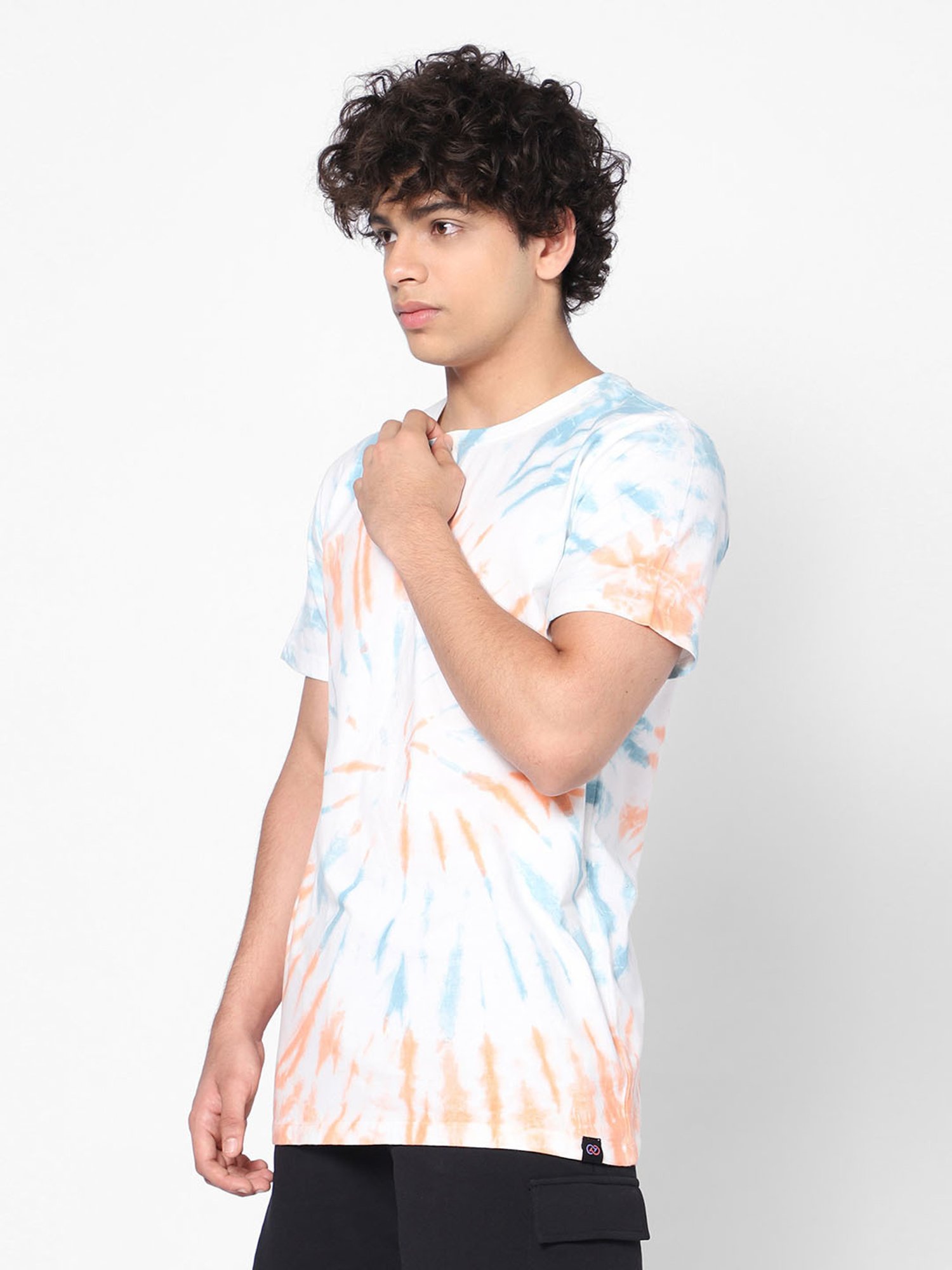 TeenTrums Boys White Tie & Dye T-Shirt