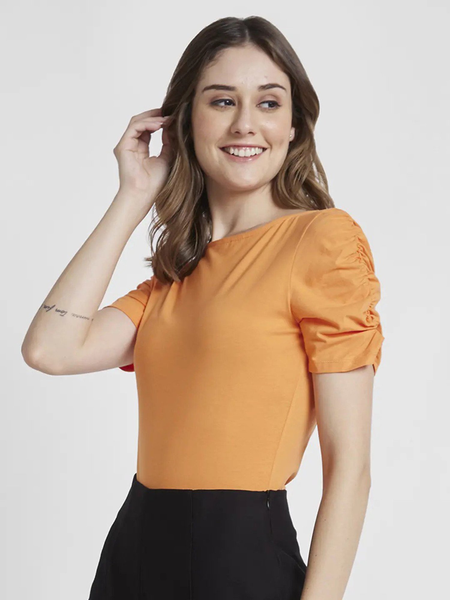 Spykar Orange Slim Fit Top