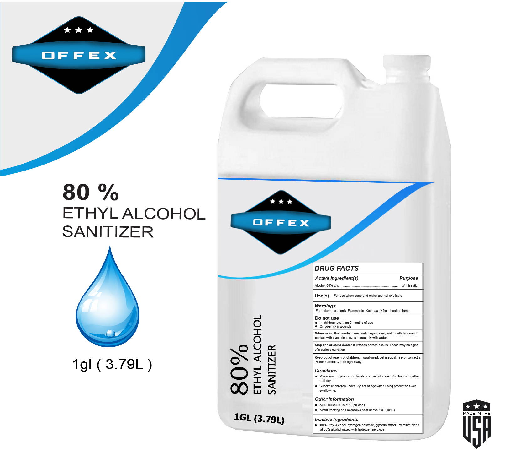 Offex 1 Gallon Bulk Liquid Refill Hand Sanitizer