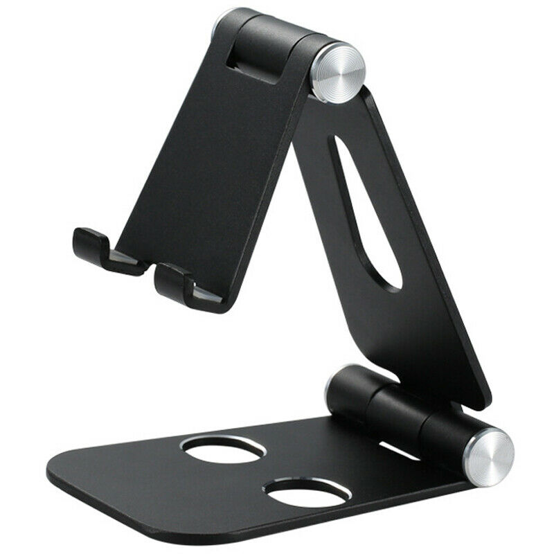 Universal Folding Aluminum Tablet Mount Holder Stand For iPad iPhone Samsung Black