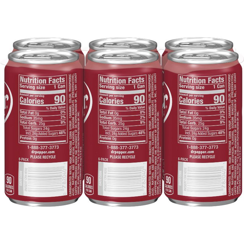 Dr Pepper Soda - 6pk/7.5 fl oz Cans
