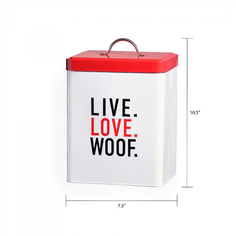 Amici Pet Live Love Woof Metal Food Canister, 208oz