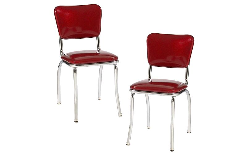 Set of 2 Diner Chair Red