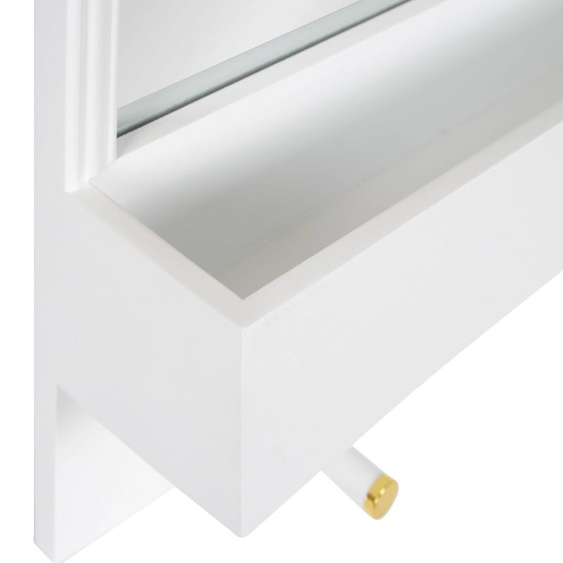 24" x 24" Adlynn Functional Wall Mirror White - Kate & Laurel All Things Decor