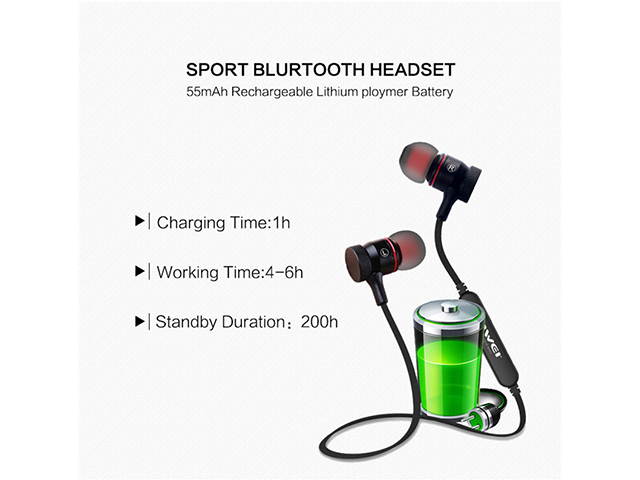 AutofeelSunriseoffice Mini Bluetooth Earphone Headset Wireless Headphone With Mic 3D Bass Stereo Neckband Sport Earbuds For Smartphone iPhone Xiaomi