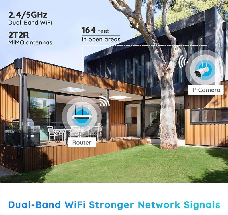 Reolink 5MP HD Smart Human/Vehicle Detection 2.4G/5Ghz WiFi Camera, work with Google Assistant, Time-Lapse, 256GB Micro SD Storage (not Included) for 24/7 Recording, RLC-510WA