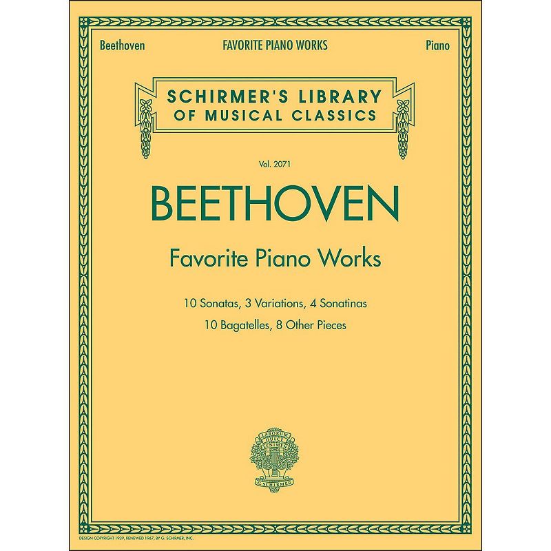 G. Schirmer Beethoven: Favorite Piano Works - Schirmer's Library Of Musical Classics LB 2071 By Beethoven