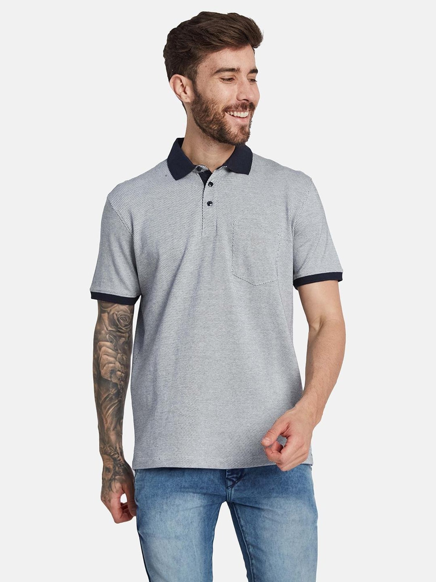 Octave Navy Regular Fit Polo T-Shirt