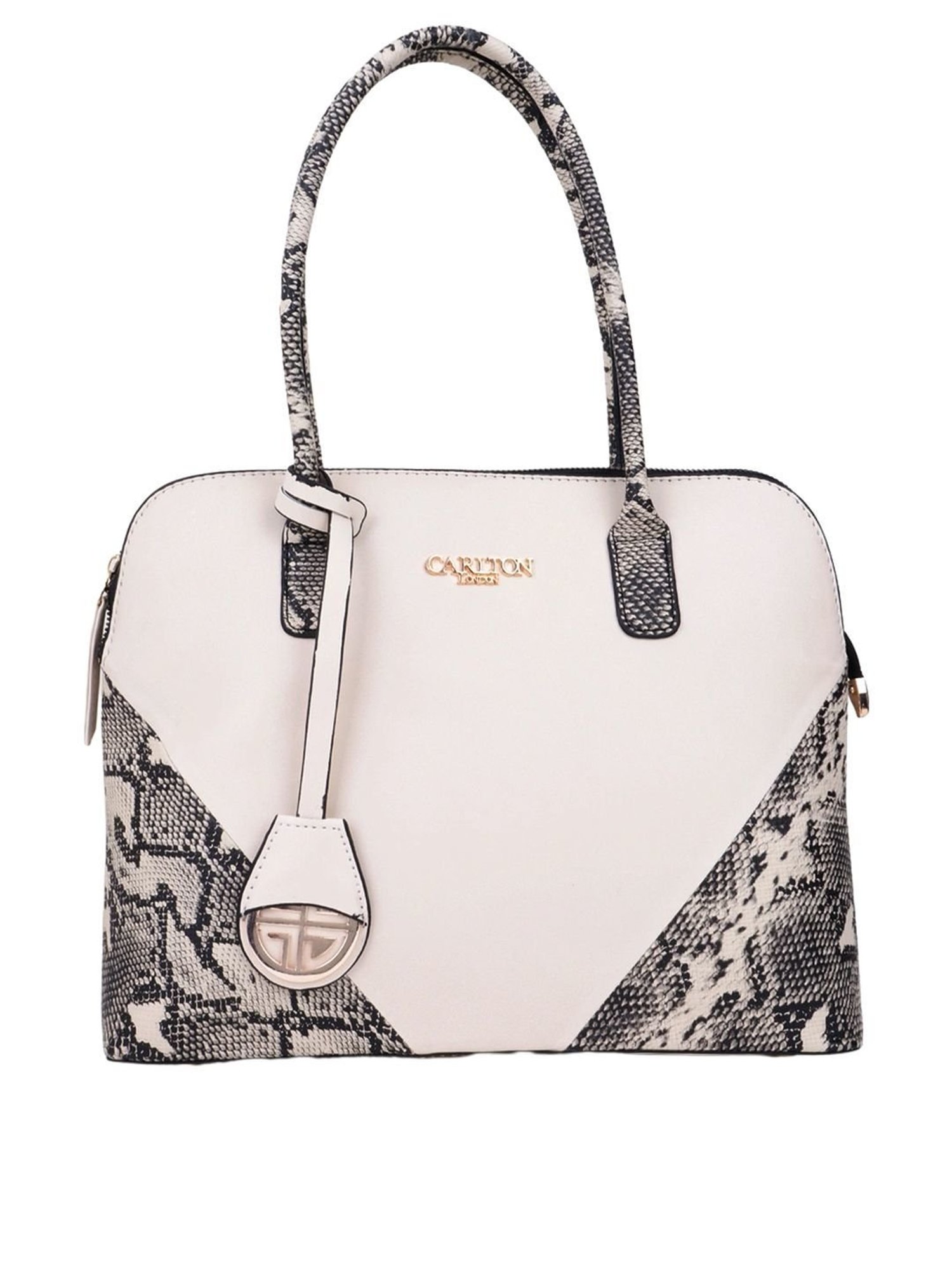 Carlton London Cream & Brown Animal Effect Medium Handbag