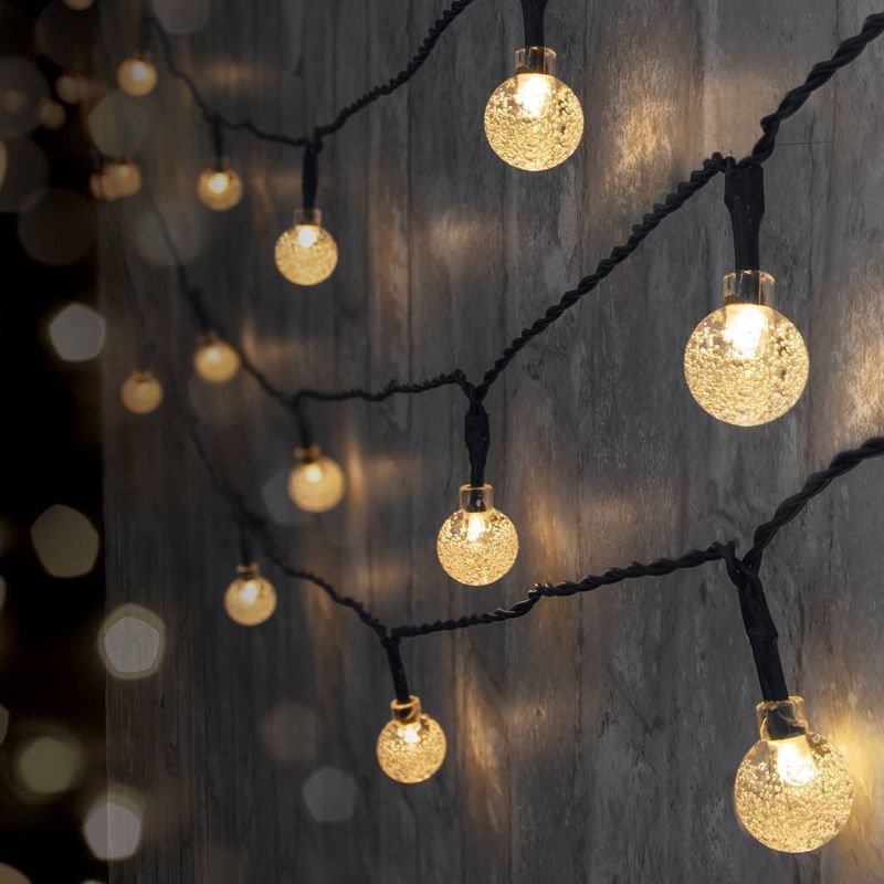 25' Outdoor Solar Mini LED String Lights - Black Wire - Merkury Innovations