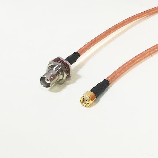 High-quality low-attenuation BNC Female Jack Connector Switch RP-SMA Male Plug Connector RG142 50CM 20" Adapter