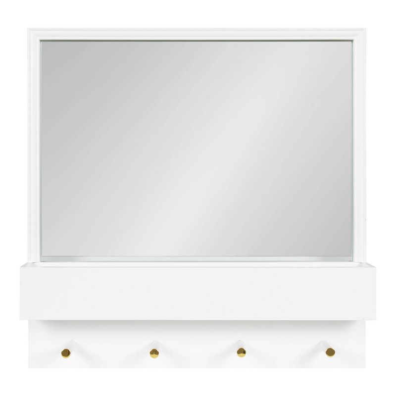 24" x 24" Adlynn Functional Wall Mirror White - Kate & Laurel All Things Decor