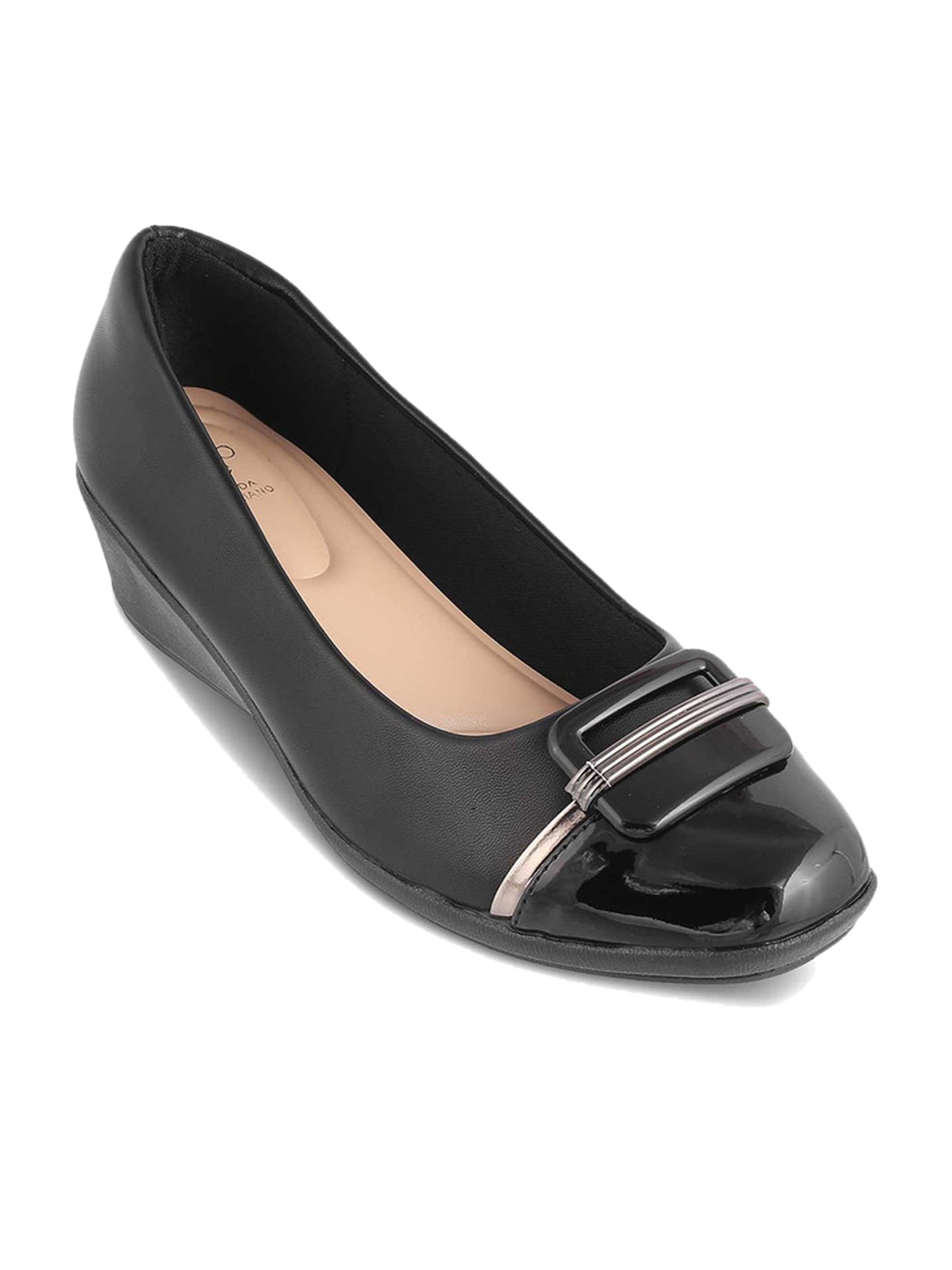 Tresmode Women's Black Wedge Ballets
