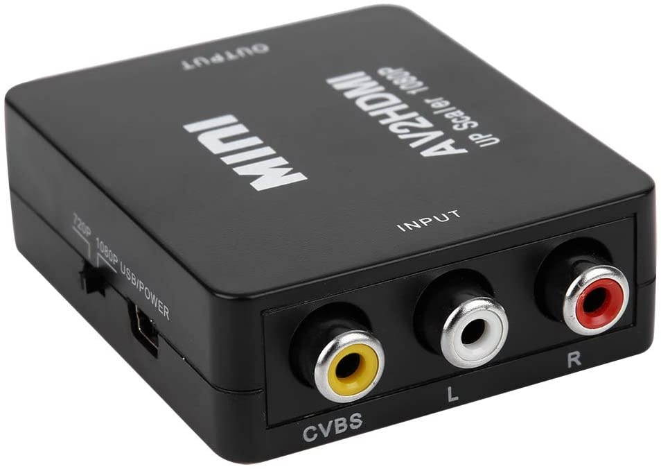 Atyhao AV to HDMI Converter - Mini AV to HDMI 1080P 60HZ Output High Definition Adapter Video Converter with USB Cable(Black)