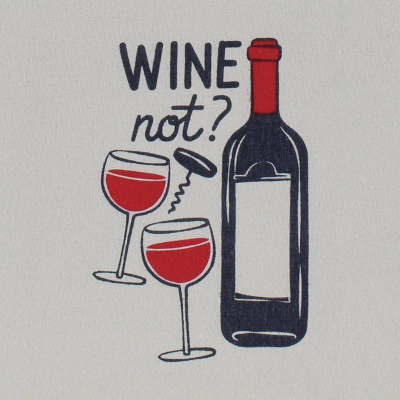 2pk Designer Wine Not Print Towel Gray - MU Kitchen