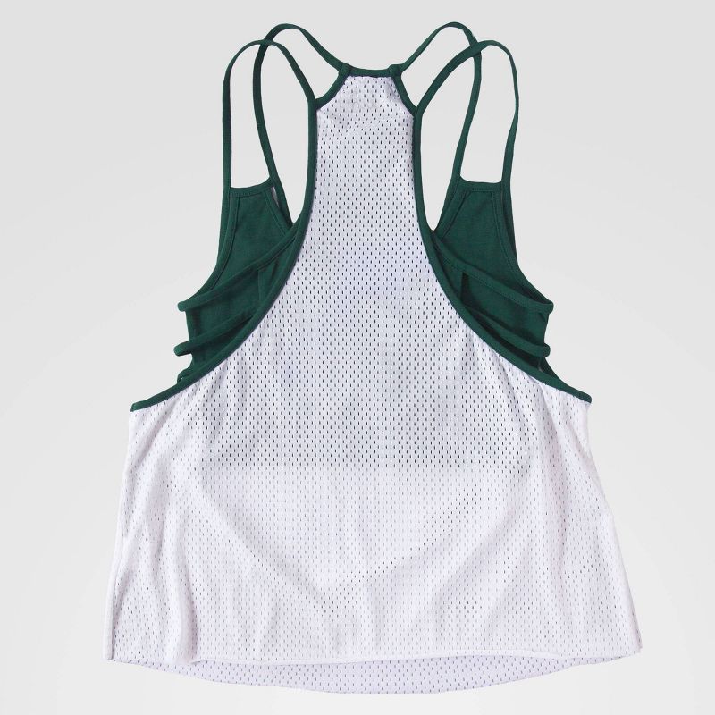 NCAA Baylor Bears Mesh Spaghetti Rhinestone Tank Top - White XL