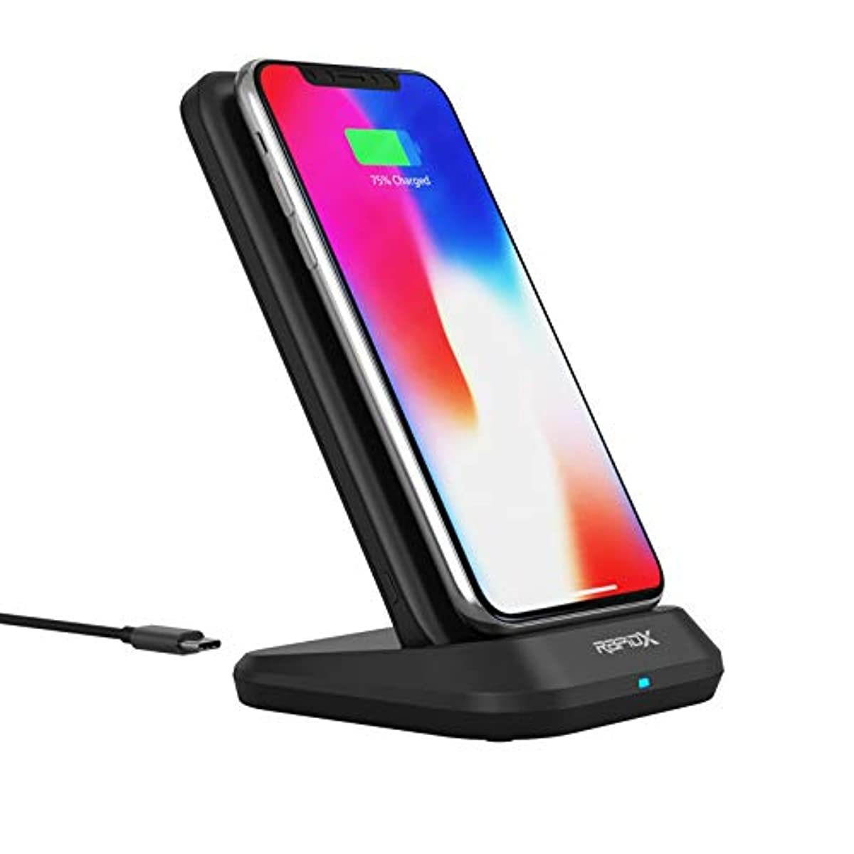 RapidX Myport 10000 mAh Power Bank, 10W Wireless Charging (Qi-Certified) & Charging Stand, 1 USB-C Input/Output (18W), 1 USB Output for iPhone and Android - Black (RX-MYPORTBLK)