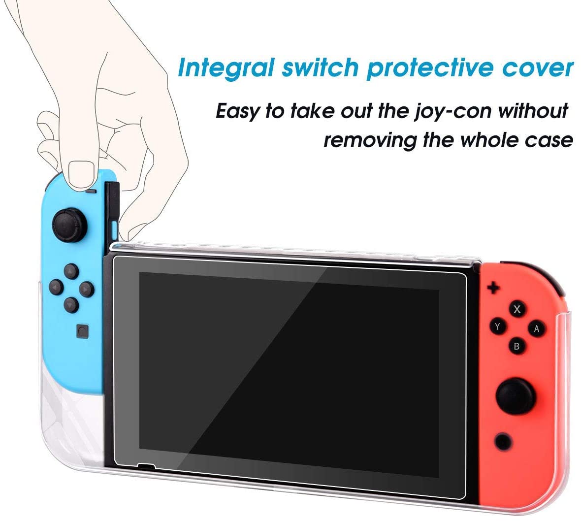 HEYSTOP Case Compatible with Nintendo Switch Case Screen Protector,TPU Protective Heavy Duty Cover Case for Nintendo Switch with Shock Absorption and Anti-Scratch (Black)