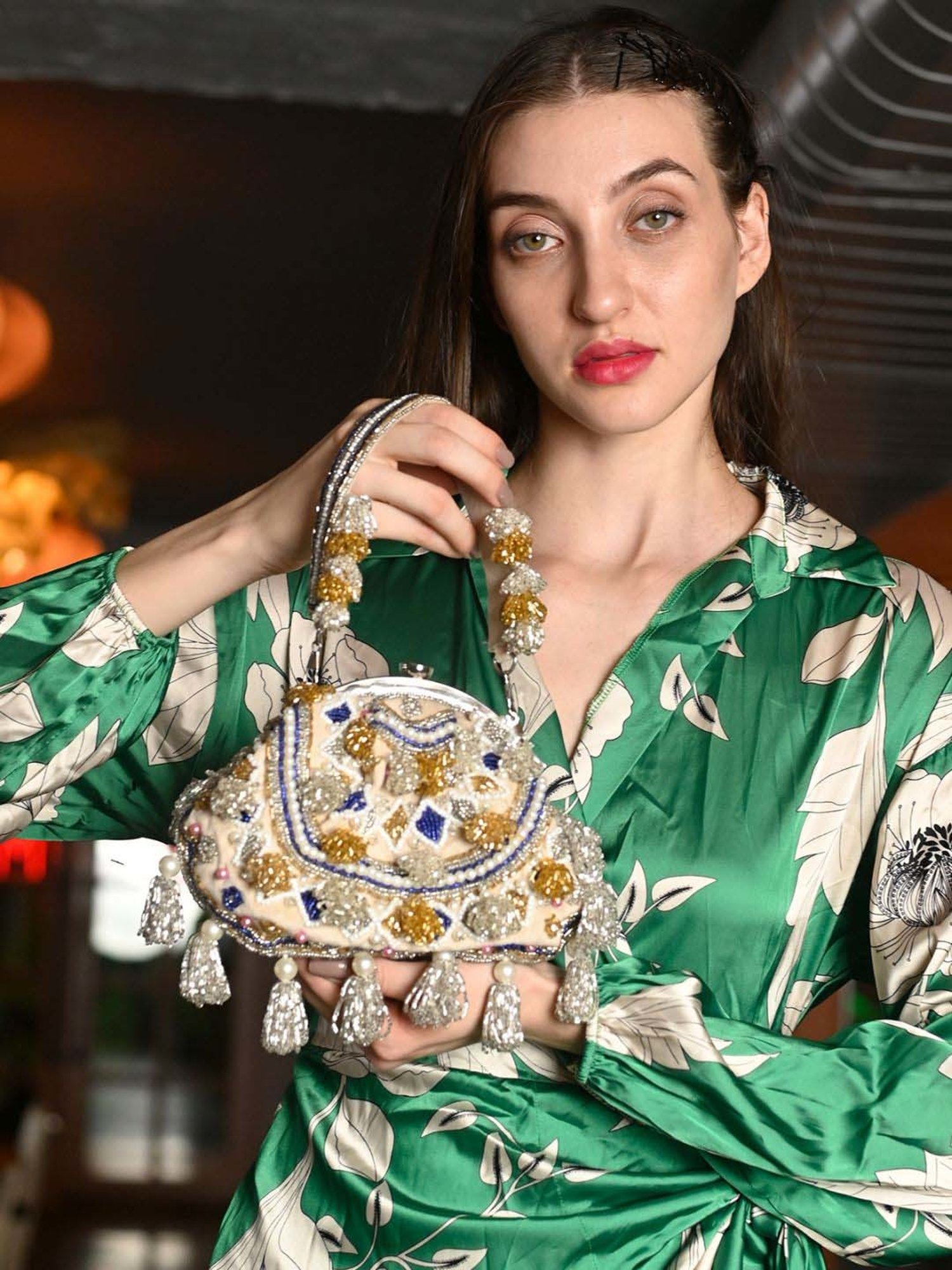 Odette Multicolor Embroidered Handbag