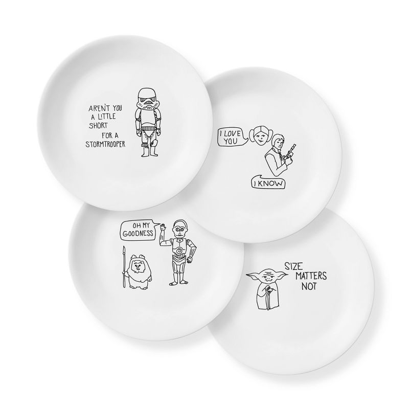 Corelle Star Wars 8.5" 4pk Glass Lunch Plates