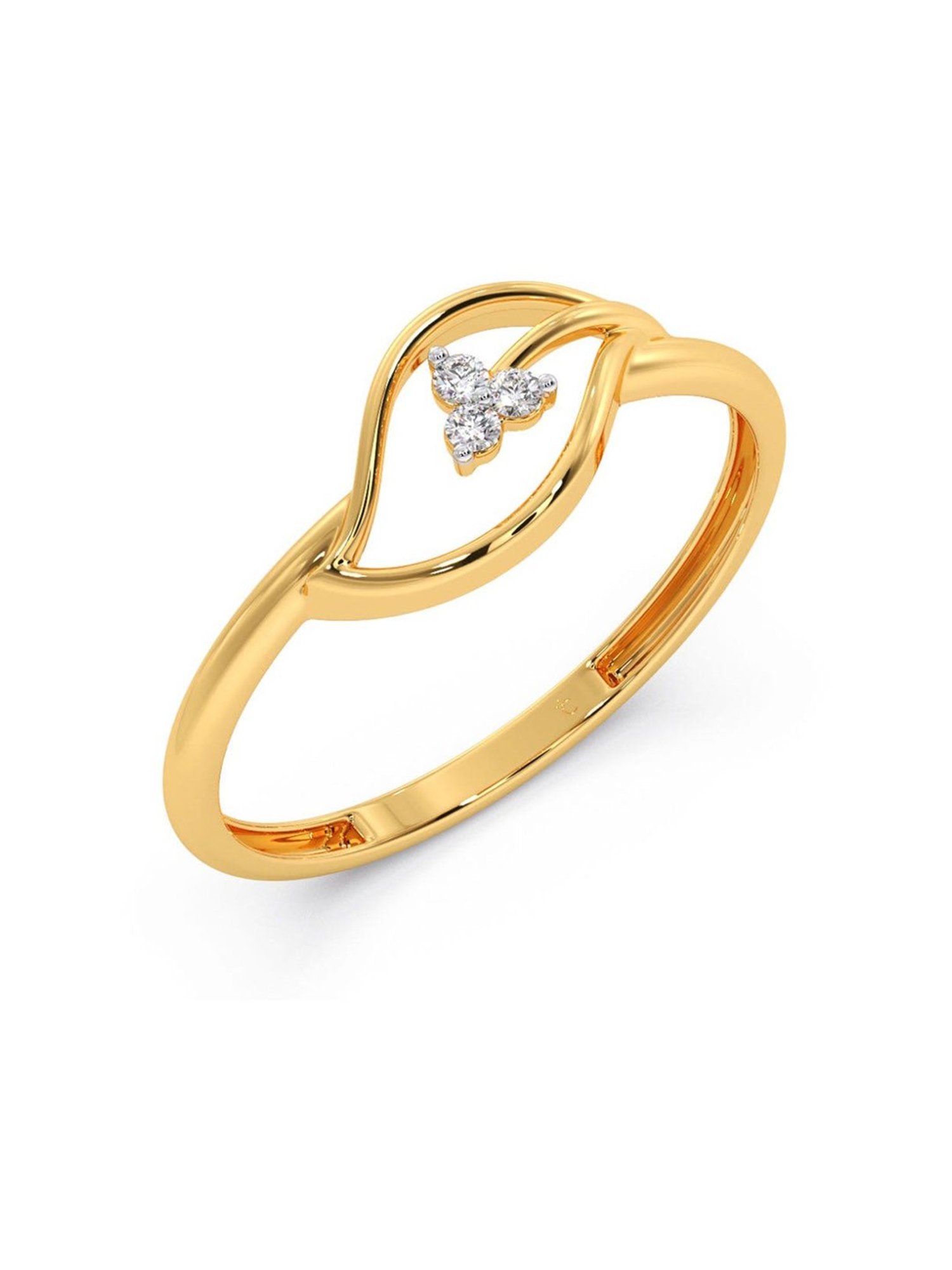 Candere by Kalyan Jewellers Stylish Design 18k Yellow Gold & Diamond Ring