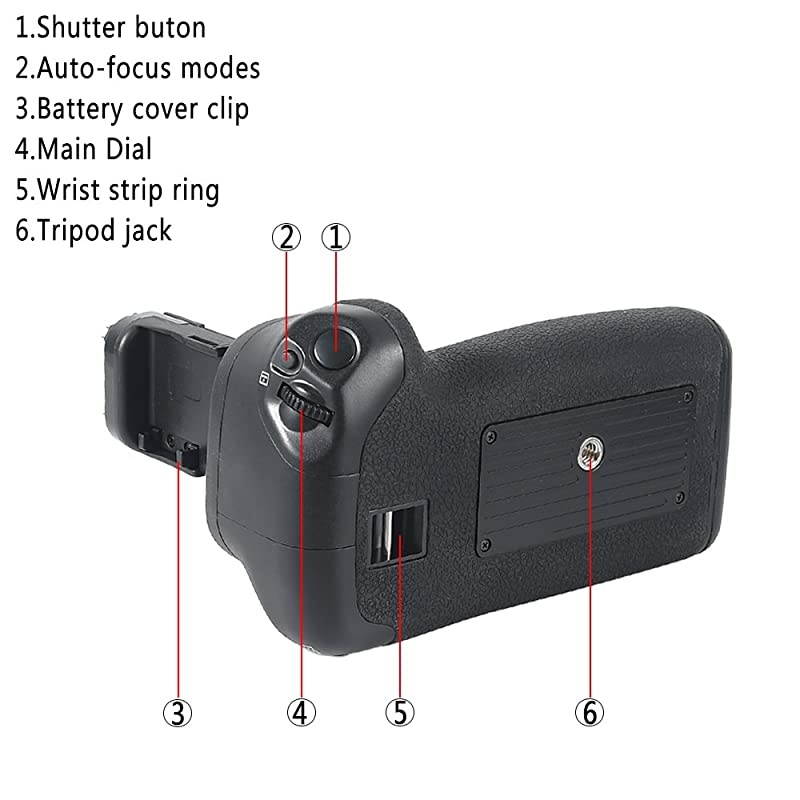 Replacement for Pro BGE14 Vertical Battery Grip + 2X LPE6 LPE6N Compatible Canon EOS 70D 80D 90D SLR Digital Camera