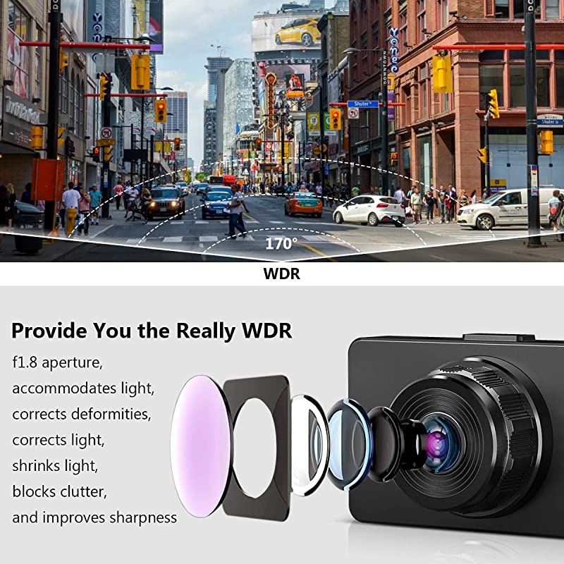 Camera for Cars, Super Night Vision Cam Front and Rear with 32G SD Card, 1080P FHD DVR Car board Camera with G-Sensor, WDR, Parking Monitor, Loop Recording, Motion Detection ?2021 New?