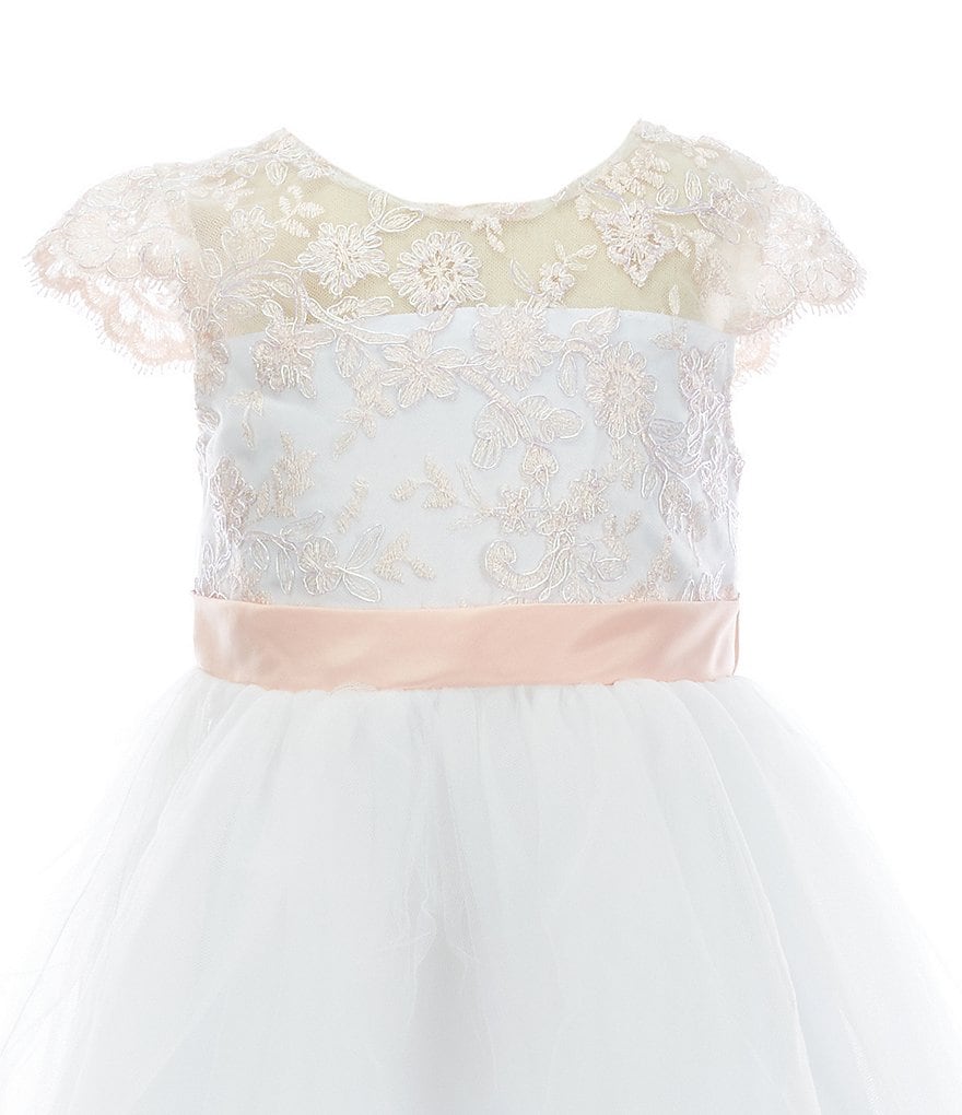 Badgley Mischka Little Girls 4-6X 3D Floral Hi-Low Dress