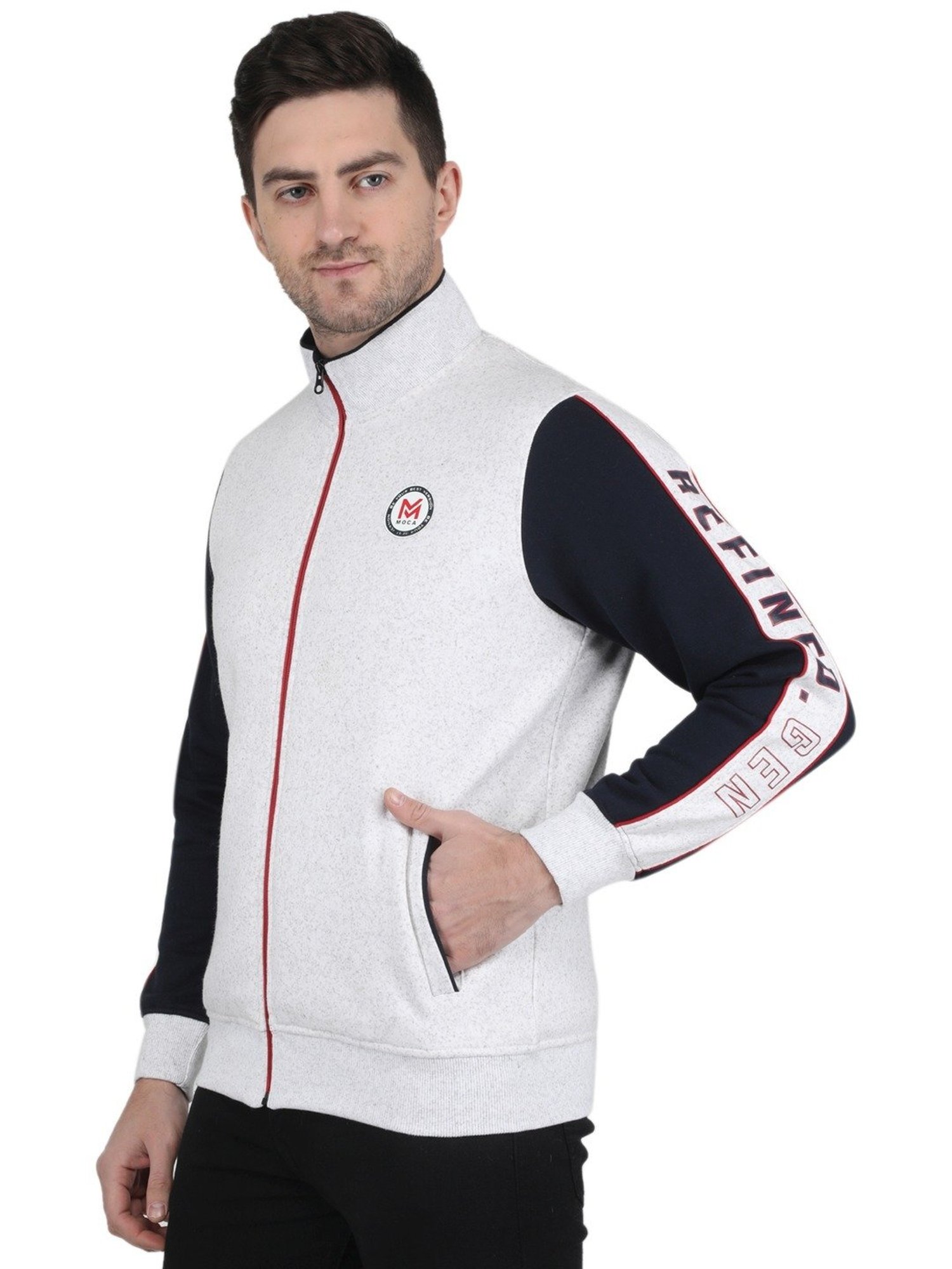 MOCA by Monte Carlo Ecru Regular Fit Printed Sweatshirt