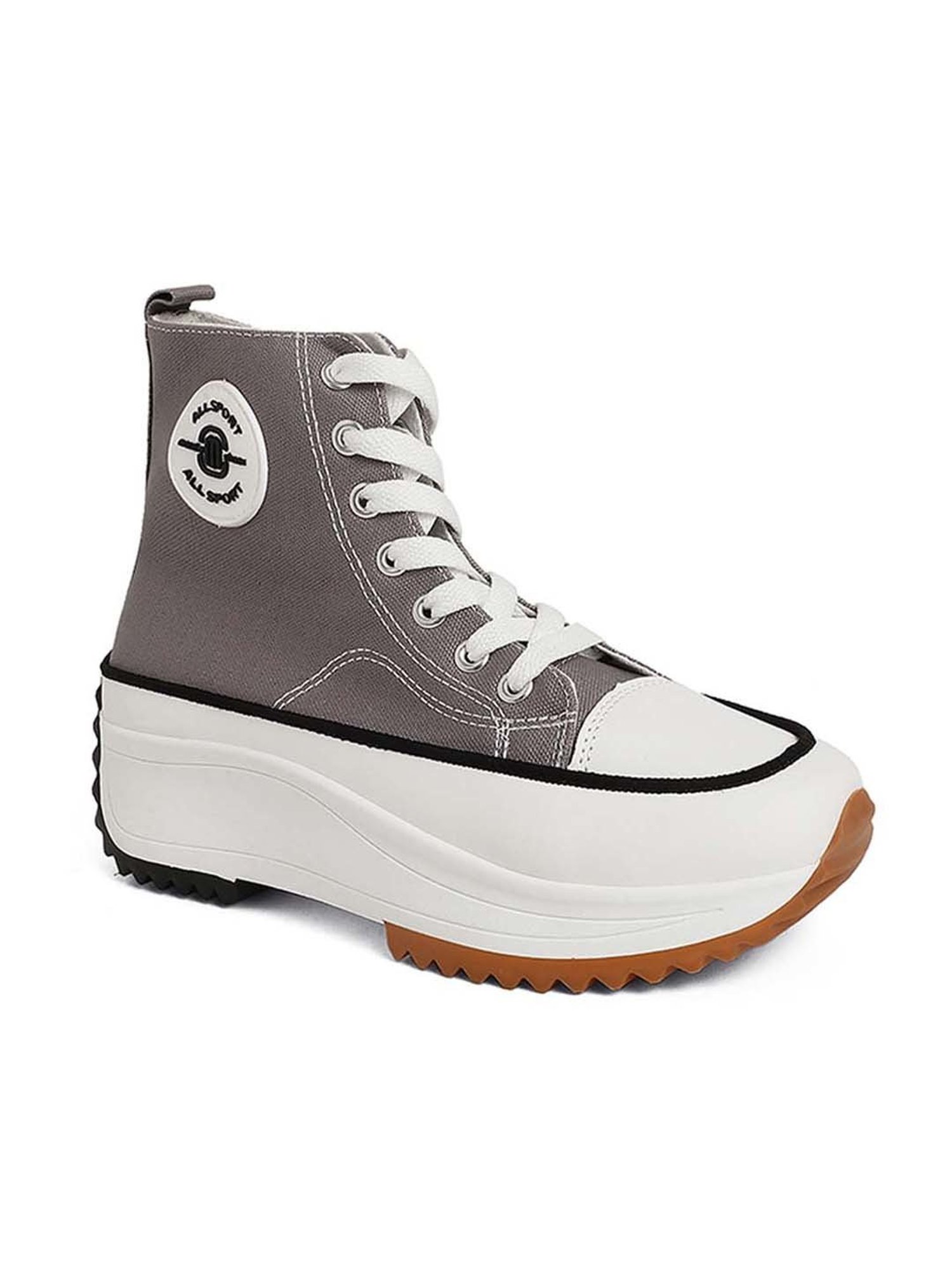 Mozafia Women's Grey Ankle High Sneakers