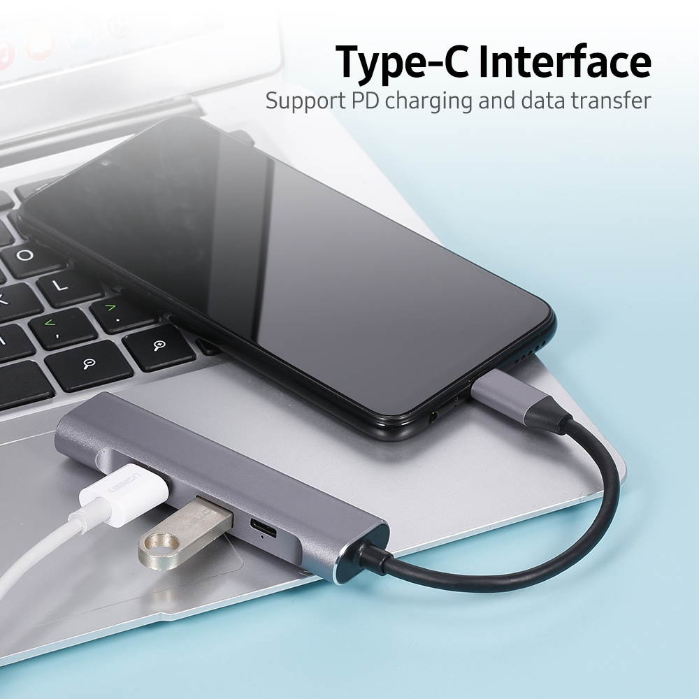 4-in-1 USB-C Hub USB3.0 USB2.0 Type-C to HD Converter PD Quick Charge USB Hub